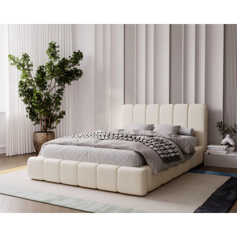 Čalouněná postel 120x200 FATUMATA - krémová