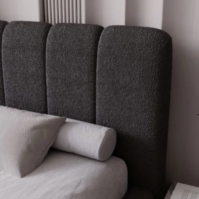 Čalouněná postel 140x200 FATUMATA - tmavě šedá