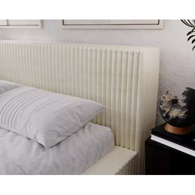 Jednolůžková čalouněná postel 120x200 SIDONIA 2 s úložným prostorem - krémová