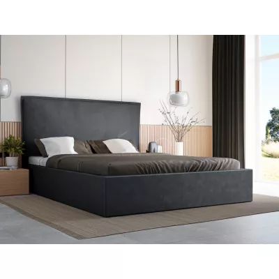 Manželská postel 180x200 LUDMILA SLIM 1 s úložným prostorem - tmavě šedá