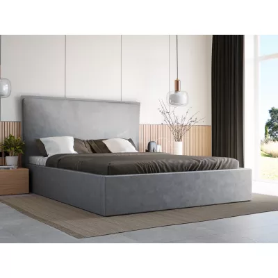Manželská postel 140x200 LUDMILA SLIM 2 s úložným prostorem - šedá