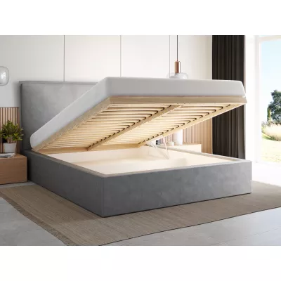 Manželská postel 140x200 LUDMILA SLIM 2 s úložným prostorem - šedá