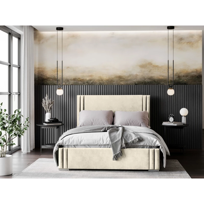 Designová manželská postel 160x200 EMILY 1 - vanilková