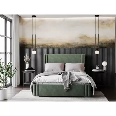 Designová jednolůžková postel 120x200 EMILY 2 - khaki