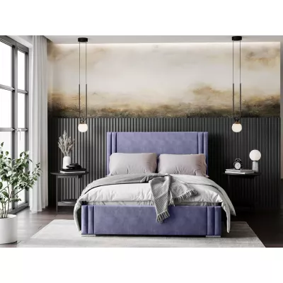 Designová manželská postel 140x200 EMILY 2 - fialová