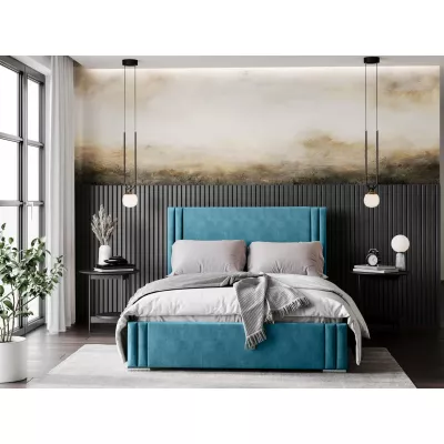 Designová manželská postel 180x200 EMILY - modrá