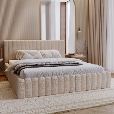 Elegantní manželská postel 140x200 TEREZIE 1 - béžová