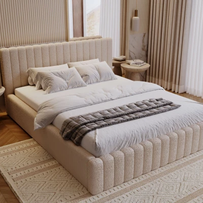 Elegantní manželská postel 180x200 TEREZIE - béžová