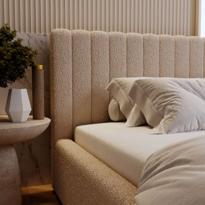 Elegantní manželská postel 200x200 TEREZIE - béžová