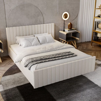 Jednolůžková postel 120x200 TEREZIE SLIM 1 s úložným prostorem - vanilková