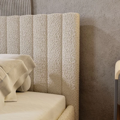 Manželská postel 140x200 TEREZIE SLIM 1 s úložným prostorem - krémová