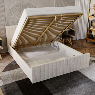 Manželská postel 160x200 TEREZIE SLIM 1 s úložným prostorem - vanilková