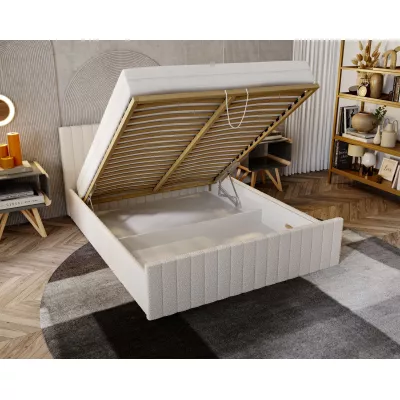 Manželská postel 180x200 TEREZIE SLIM 1 s úložným prostorem - krémová