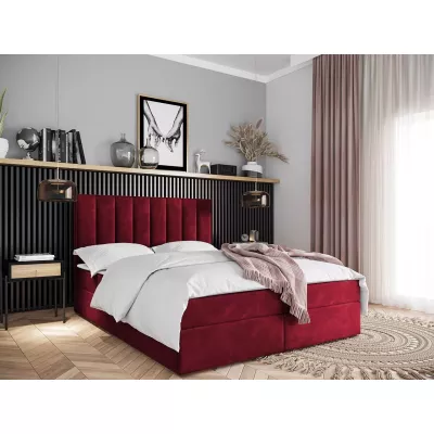 Kontinentální postel 180x200 MAHERA s úložným prostorem - červená