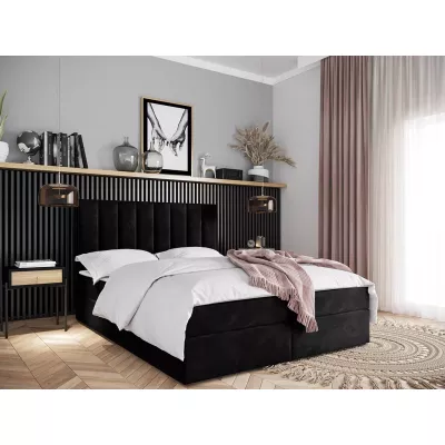 Kontinentální postel 160x200 MAHERA s úložným prostorem - černá