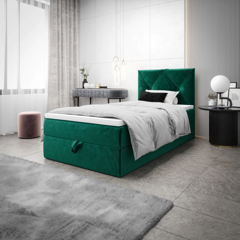 Jednolůžková hotelová postel 100x200 LILIEN COMFORT 1 - zelená