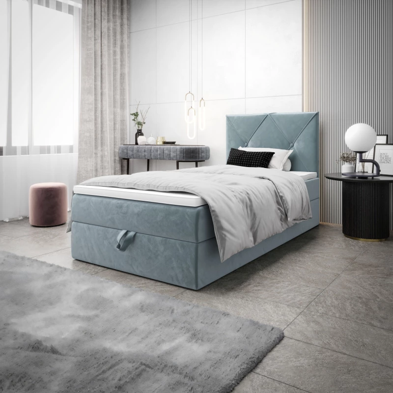 Jednolůžková hotelová postel 100x200 LILIEN COMFORT 1 - modrošedá