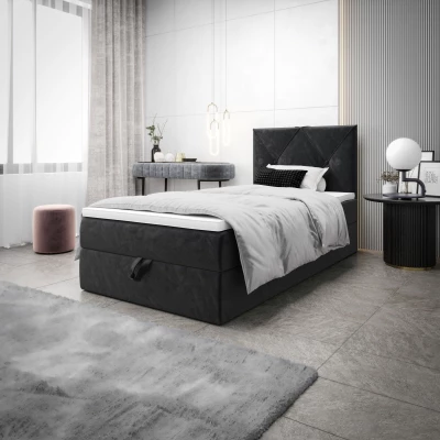 Jednolůžková hotelová postel 100x200 LILIEN COMFORT 1 - tmavě šedá