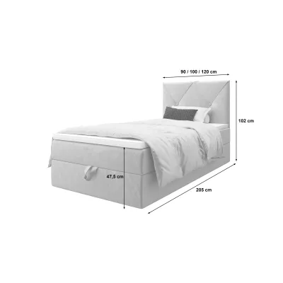 Jednolůžková hotelová postel 100x200 LILIEN COMFORT 1 - modrošedá