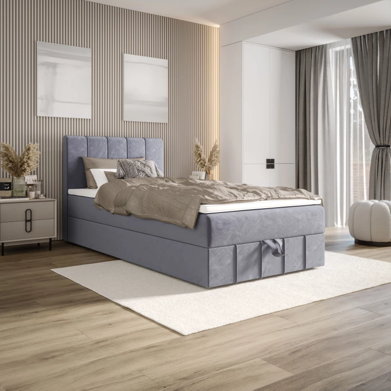 Jednolůžková boxspringová postel 100x200 MADLEN 1 - světle fialová