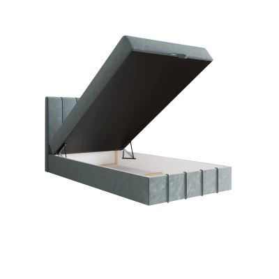 Jednolůžková boxspringová postel 100x200 MADLEN 1 - modrošedá