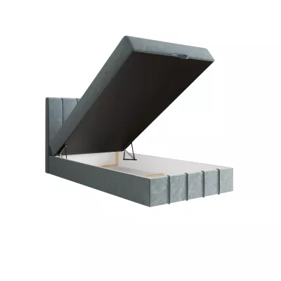 Jednolůžková boxspringová postel 100x200 MADLEN 1 - modrošedá