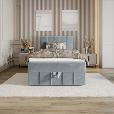 Jednolůžková boxspringová postel 100x200 MADLEN 1 - modrošedá
