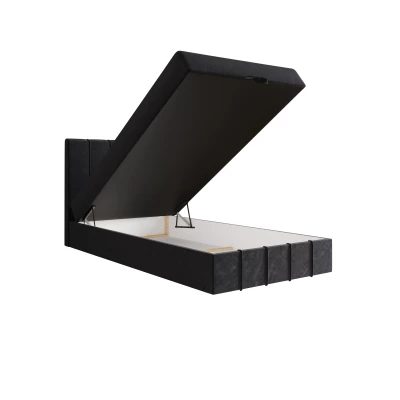 Jednolůžková boxspringová postel 100x200 MADLEN 1 - tmavě šedá