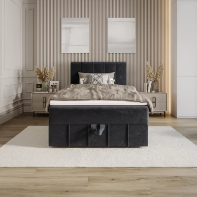 Jednolůžková boxspringová postel 100x200 MADLEN 1 - tmavě šedá