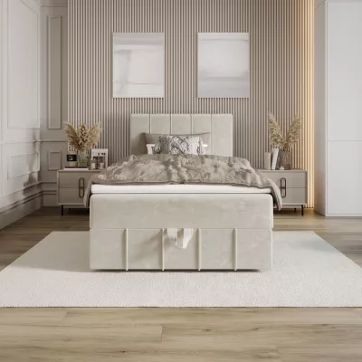 Jednolůžková boxspringová postel 90x200 MADLEN COMFORT 1 - béžová
