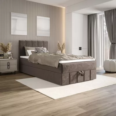 Jednolůžková boxspringová postel 90x200 MADLEN COMFORT 1 - hnědá