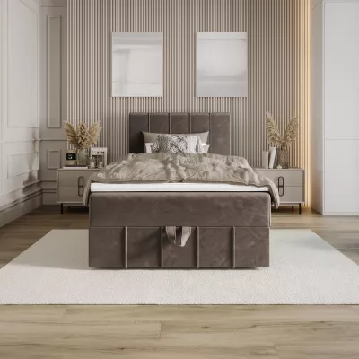 Jednolůžková boxspringová postel 90x200 MADLEN COMFORT 1 - hnědá
