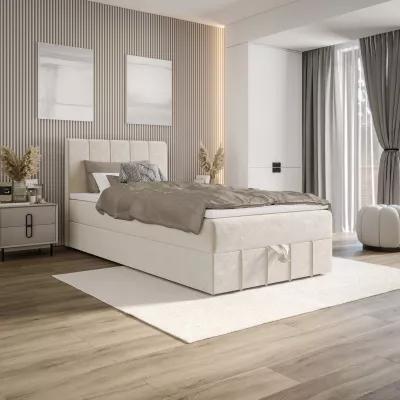 Jednolůžková boxspringová postel 100x200 MADLEN COMFORT 1 - béžová