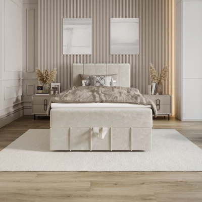 Jednolůžková boxspringová postel 100x200 MADLEN COMFORT 1 - béžová