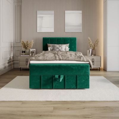 Jednolůžková boxspringová postel 120x200 MADLEN COMFORT 1 - zelená