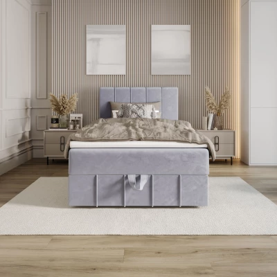 Jednolůžková boxspringová postel 120x200 MADLEN COMFORT 1 - světle fialová