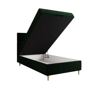 Kontinentální jednolůžková postel 90x200 ANGELES 1 - tmavě zelená