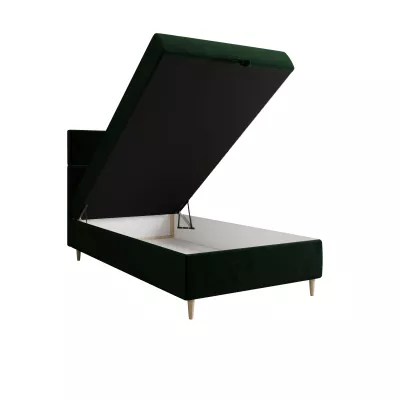Kontinentální jednolůžková postel 90x200 ANGELES 1 - tmavě zelená