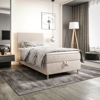 Kontinentální jednolůžková postel 90x200 ANGELES 1 - béžová