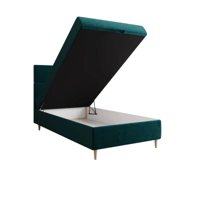 Kontinentální jednolůžková postel 90x200 ANGELES 1 - petrolejová