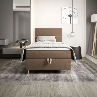 Kontinentální jednolůžková postel 90x200 ANGELES 1 - hnědá