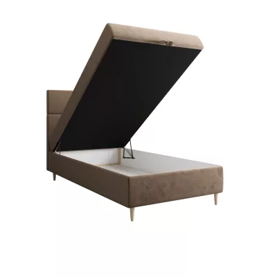 Kontinentální jednolůžková postel 90x200 ANGELES 1 - hnědá