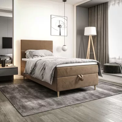 Kontinentální jednolůžková postel 90x200 ANGELES 1 - hnědá