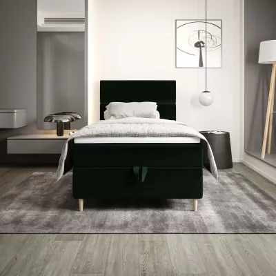 Kontinentální jednolůžková postel 100x200 ANGELES 1 - tmavě zelená