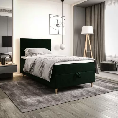 Kontinentální jednolůžková postel 100x200 ANGELES 1 - tmavě zelená