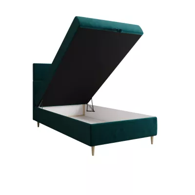 Kontinentální jednolůžková postel 100x200 ANGELES 1 - petrolejová