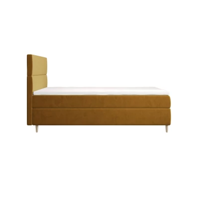 Kontinentální jednolůžková postel 120x200 ANGELES 1 - hořčicová