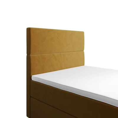 Kontinentální jednolůžková postel 120x200 ANGELES 1 - hořčicová