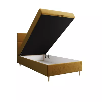 Kontinentální jednolůžková postel 120x200 ANGELES 1 - hořčicová