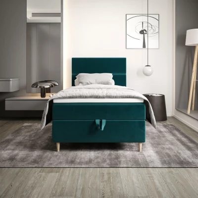 Kontinentální jednolůžková postel 90x200 ANGELES COMFORT 1 - petrolejová